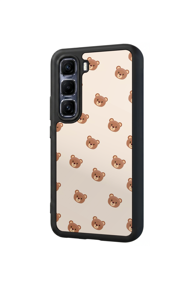 Infinix Hot 60 Pro Plus Uyumlu Ayı Tasarımlı Glossy Premium Kılıf