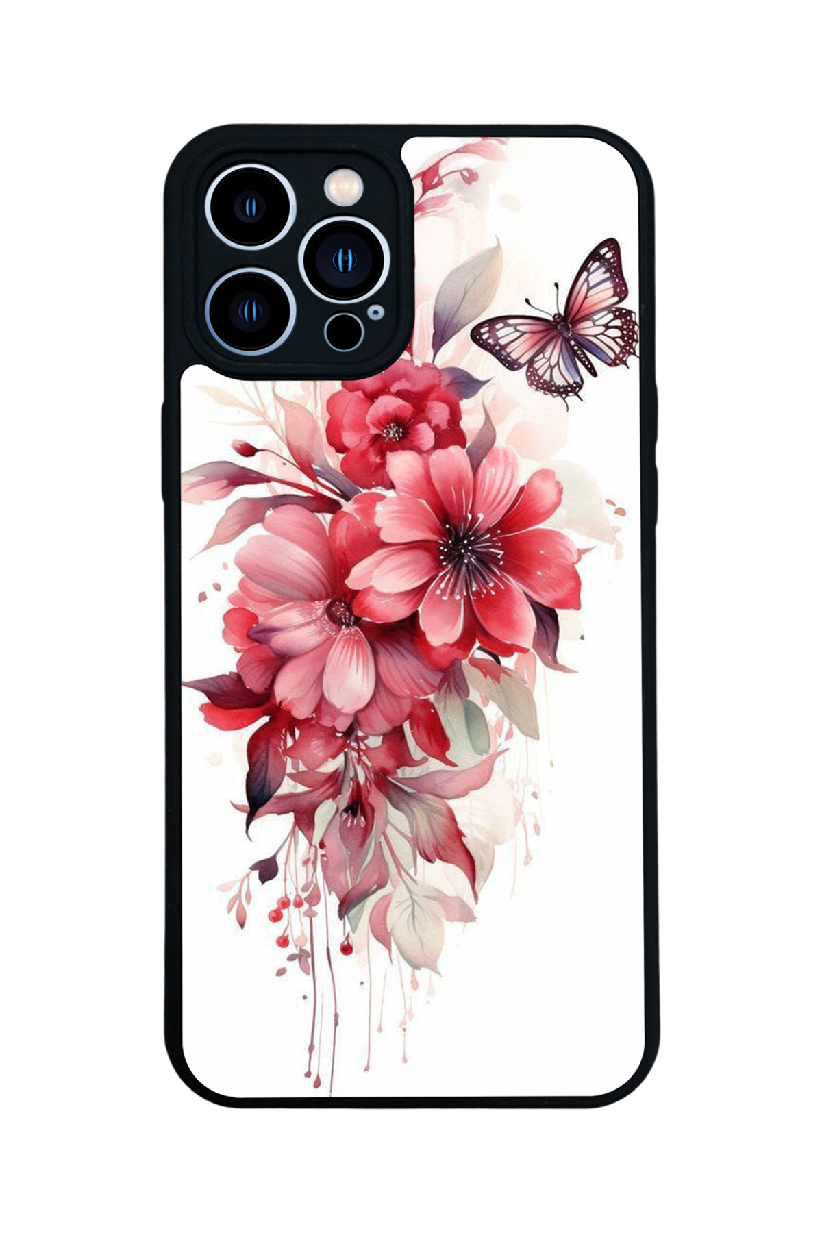 iPhone 13 Pro Max Uyumlu Floral Tasarımlı Glossy Premium Kılıf