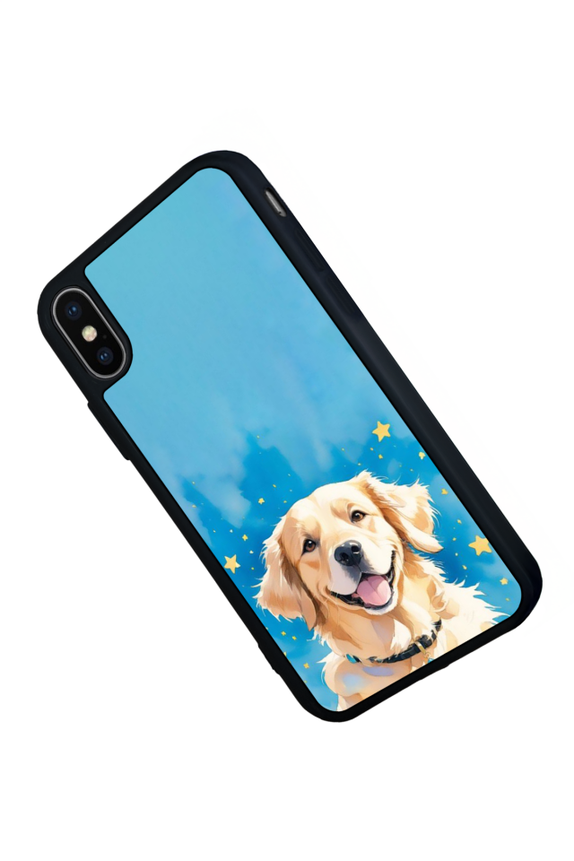 iPhone X/ XS Uyumlu Golden Kopek Tasarımlı Glossy Premium Kılıf
