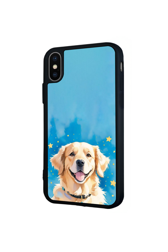 iPhone X/ XS Uyumlu Golden Kopek Tasarımlı Glossy Premium Kılıf