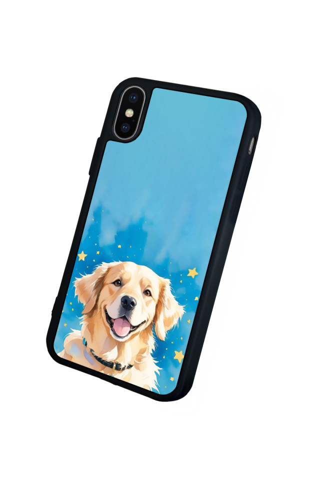 iPhone X/ XS Uyumlu Golden Kopek Tasarımlı Glossy Premium Kılıf