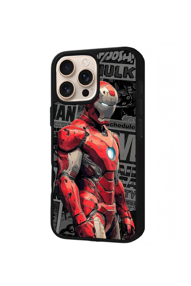 iPhone 14 Pro Max Uyumlu  Iron Man ( Demir Adam ) Tasarımlı Glossy Premium Kılıf