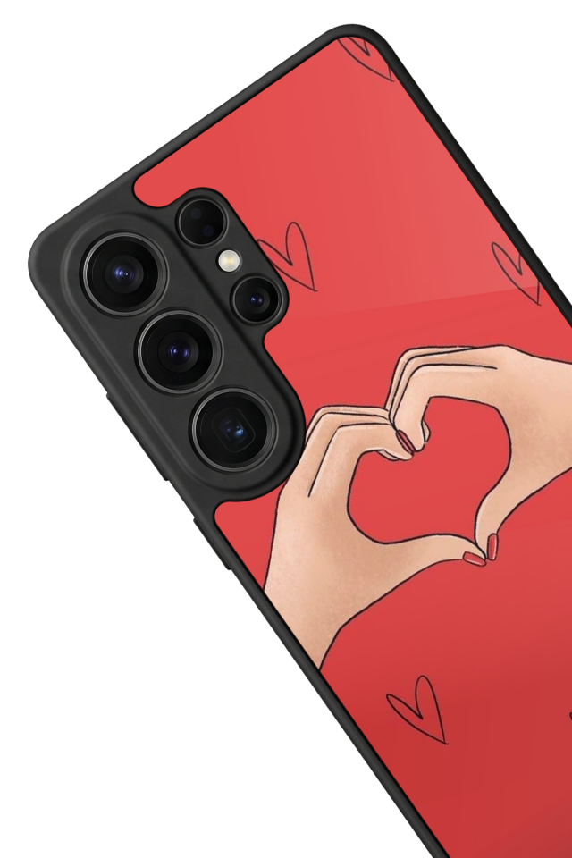 Samsung Galaxy S26 Ultra Uyumlu Kalp Love Tasarımlı Glossy Premium Kılıf
