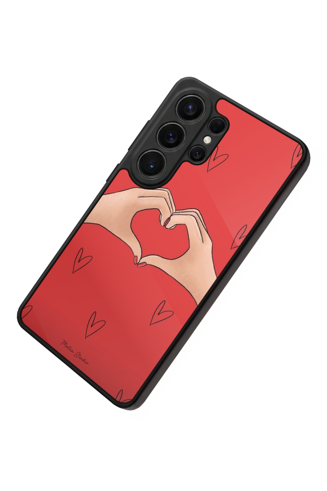 Samsung Galaxy S26 Ultra Uyumlu Kalp Love Tasarımlı Glossy Premium Kılıf