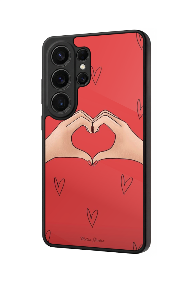 Samsung Galaxy S26 Ultra Uyumlu Kalp Love Tasarımlı Glossy Premium Kılıf
