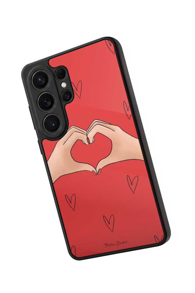 Samsung Galaxy S26 Ultra Uyumlu Kalp Love Tasarımlı Glossy Premium Kılıf