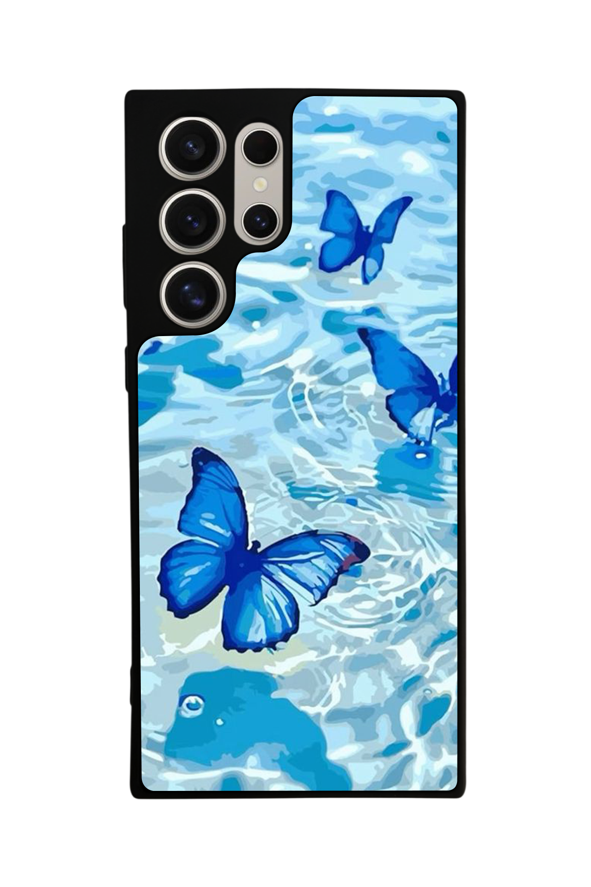 Samsung Galaxy S22 Ultra Uyumlu Kelebek Tasarımlı Glossy Premium Kılıf