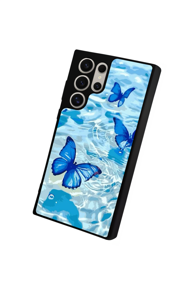 Samsung Galaxy S22 Ultra Uyumlu Kelebek Tasarımlı Glossy Premium Kılıf