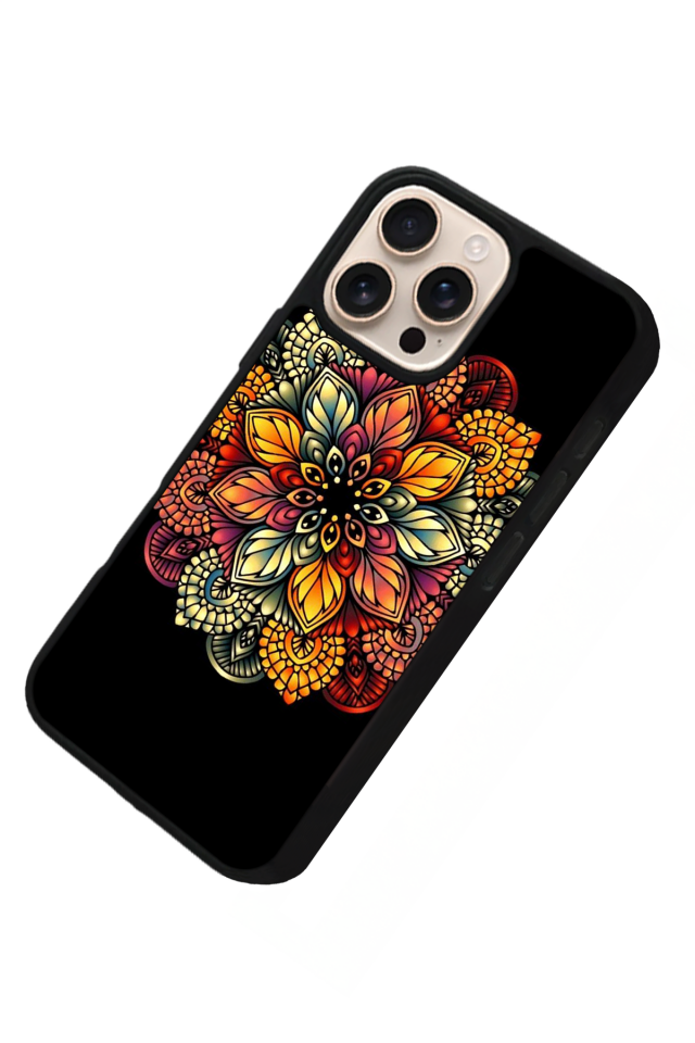 iPhone 15 Pro Max Uyumlu Mandala Tasarımlı Glossy Premium Kılıf
