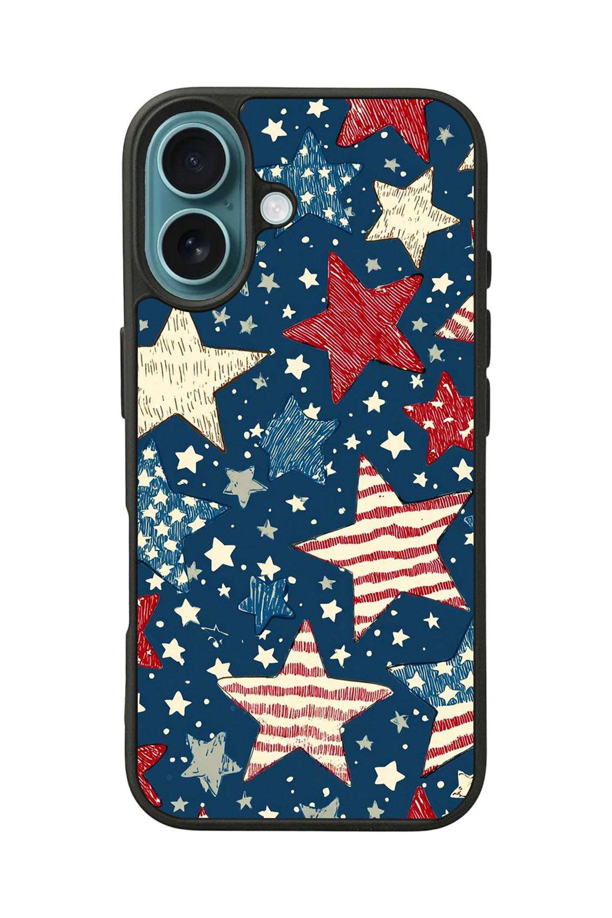 iPhone 16 Uyumlu Retro Yildizlar Tasarımlı Glossy Premium Kılıf