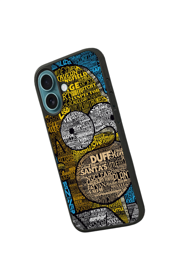 iPhone 16 Plus Uyumlu The Simpsons Tasarımlı Glossy Premium Kılıf