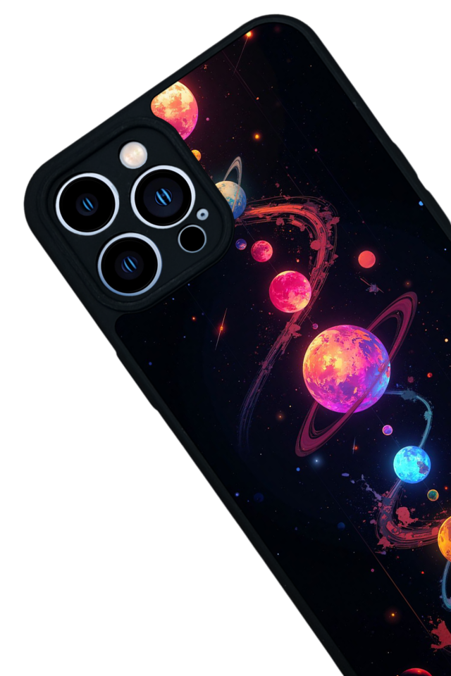 iPhone 12 Pro Max Uyumlu Uzay Tasarımlı Glossy Premium Kılıf