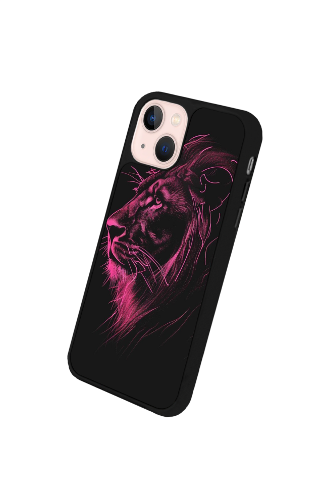 iPhone 13 Mini Uyumlu Aslan Tasarımlı Glossy Premium Kılıf