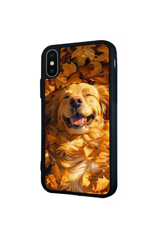 iPhone X/ XS Uyumlu Golden Kopek Tasarımlı Glossy Premium Kılıf