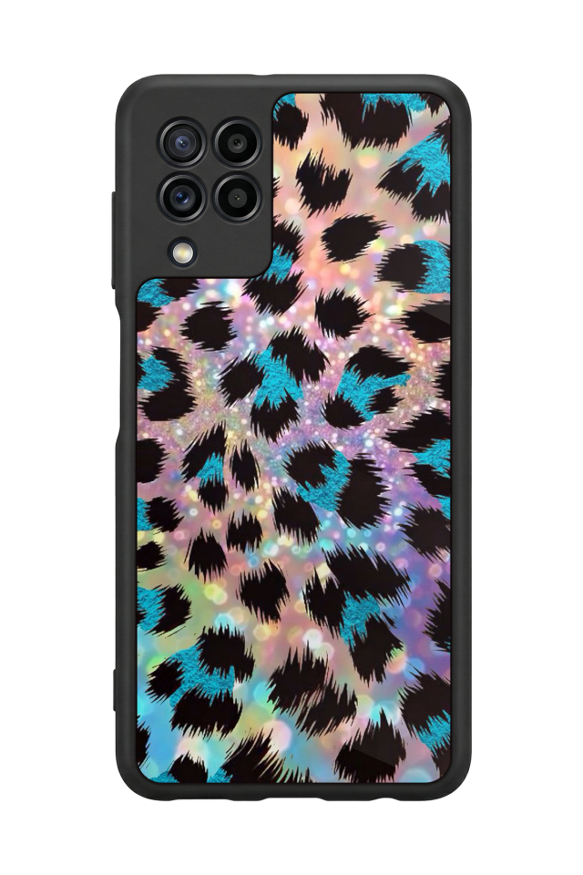 Samsung Galaxy M32 Uyumlu Hologram Leopar Tasarımlı Glossy Premium Kılıf