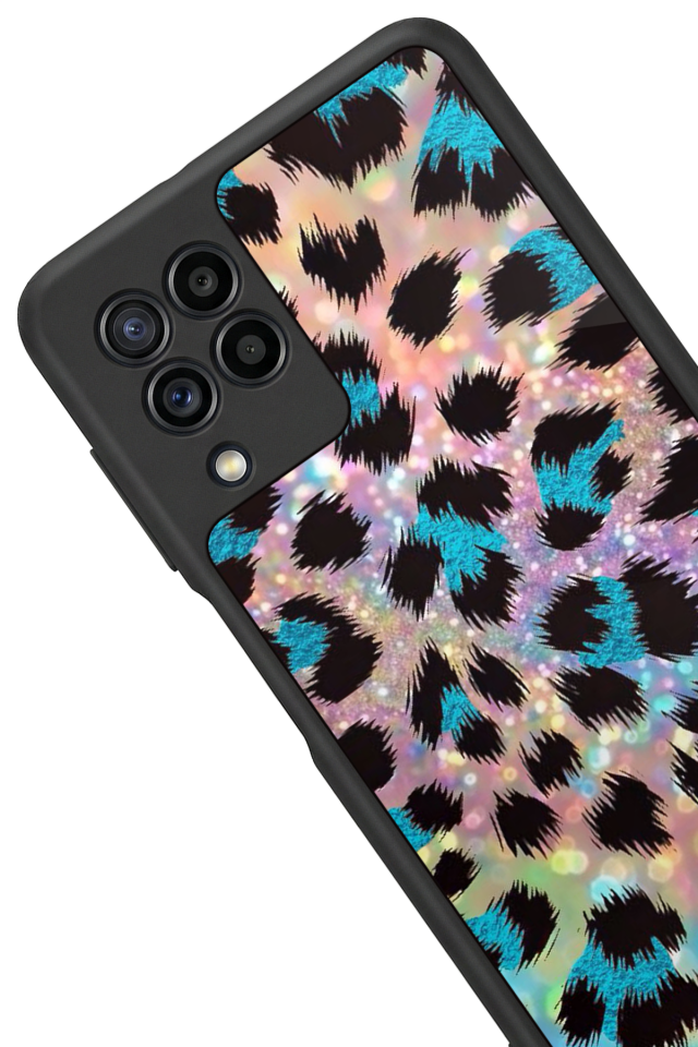 Samsung Galaxy M32 Uyumlu Hologram Leopar Tasarımlı Glossy Premium Kılıf