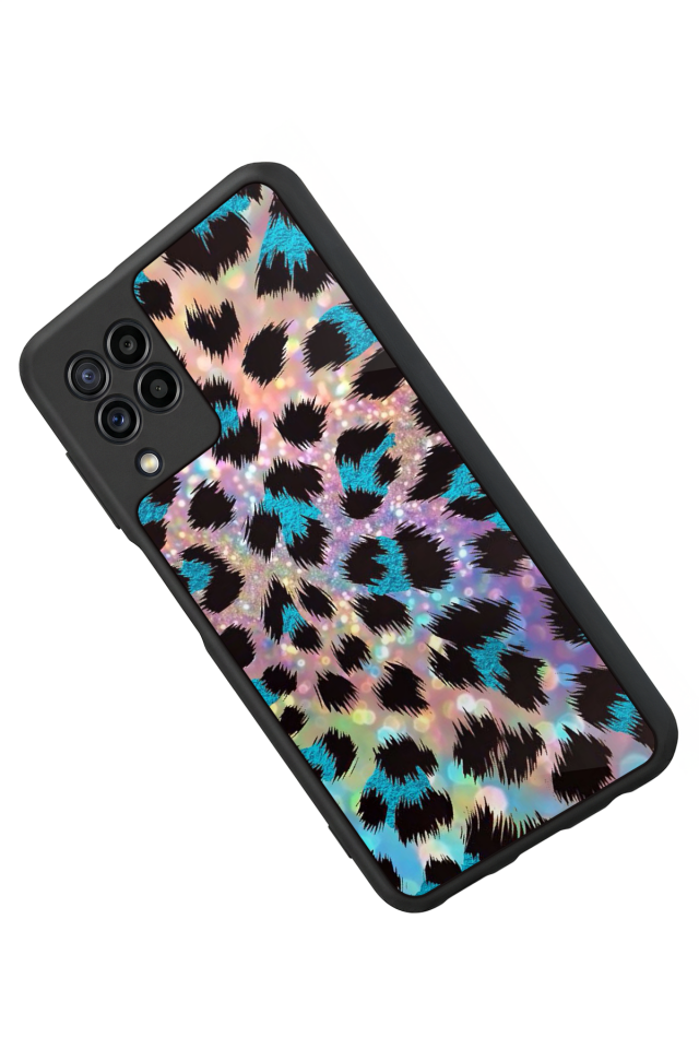 Samsung Galaxy M32 Uyumlu Hologram Leopar Tasarımlı Glossy Premium Kılıf