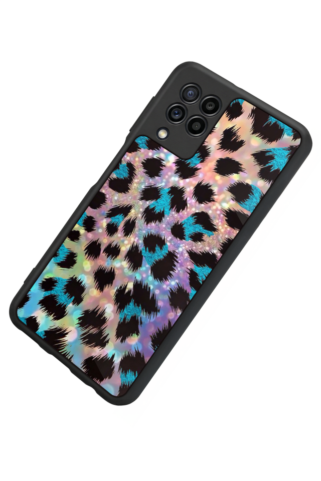 Samsung Galaxy M32 Uyumlu Hologram Leopar Tasarımlı Glossy Premium Kılıf