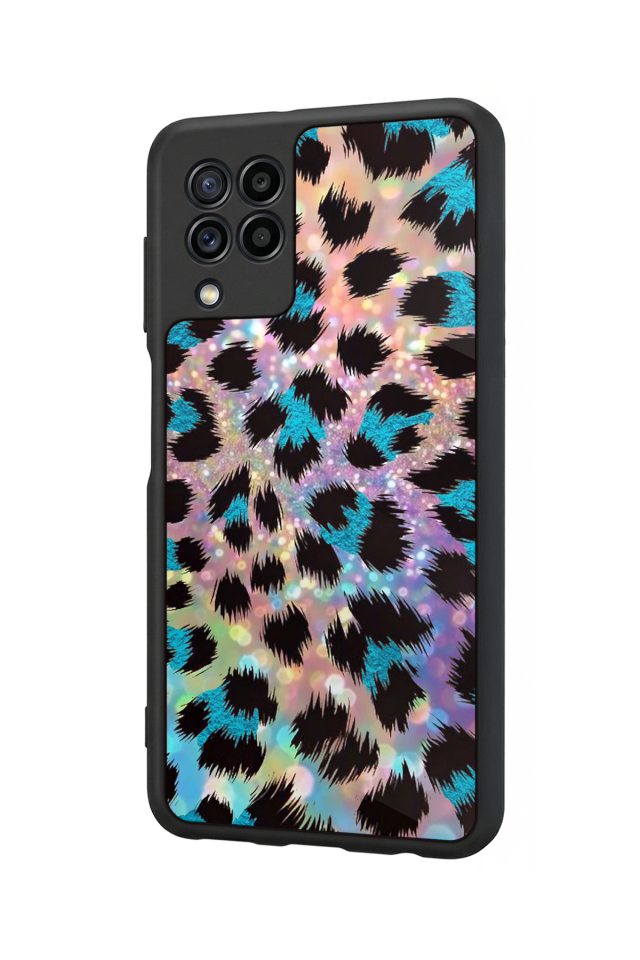 Samsung Galaxy M32 Uyumlu Hologram Leopar Tasarımlı Glossy Premium Kılıf