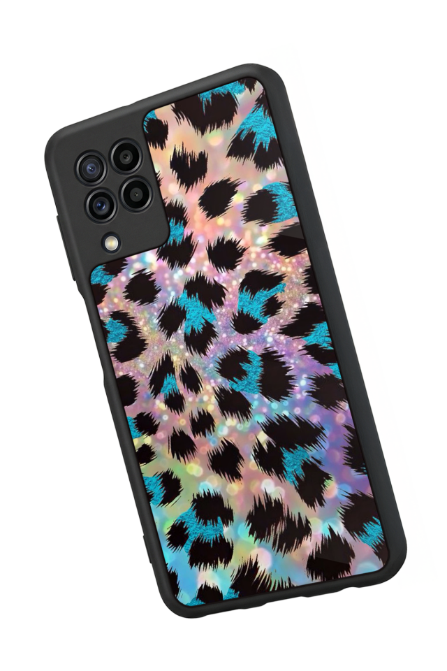 Samsung Galaxy M32 Uyumlu Hologram Leopar Tasarımlı Glossy Premium Kılıf