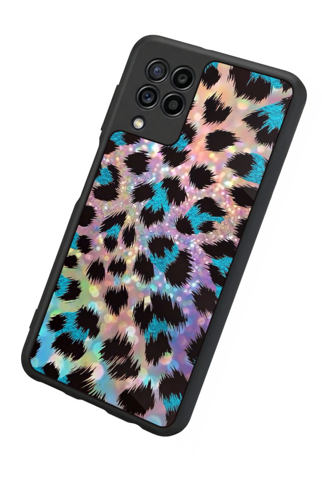 Samsung Galaxy M32 Uyumlu Hologram Leopar Tasarımlı Glossy Premium Kılıf