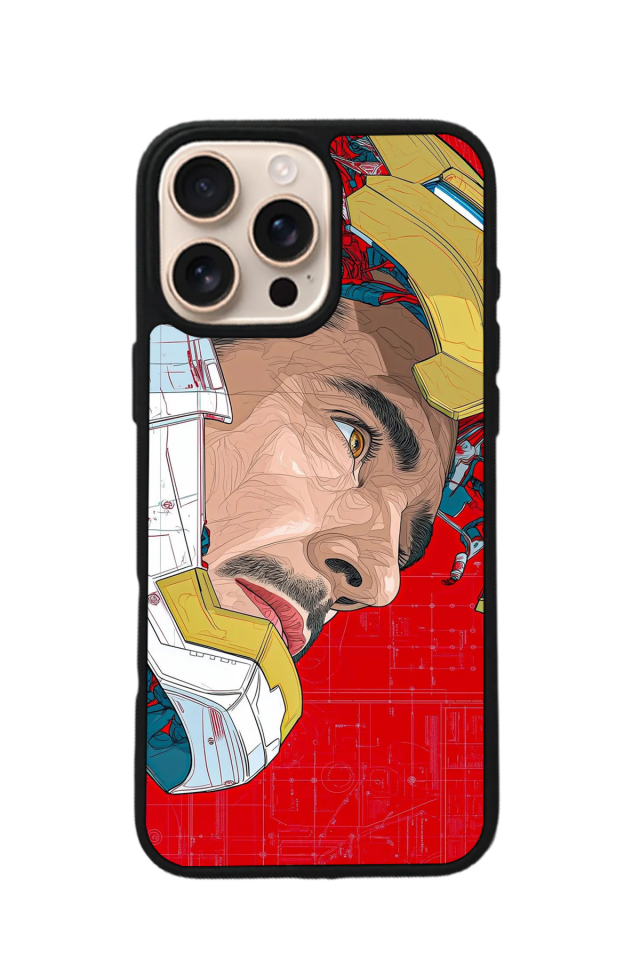 iPhone 16 Pro Uyumlu Iron Man ( Demir Adam ) Tasarımlı Glossy Premium Kılıf