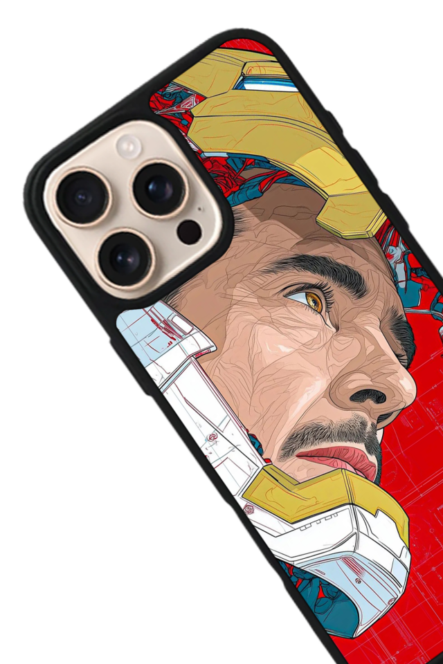iPhone 16 Pro Uyumlu Iron Man ( Demir Adam ) Tasarımlı Glossy Premium Kılıf