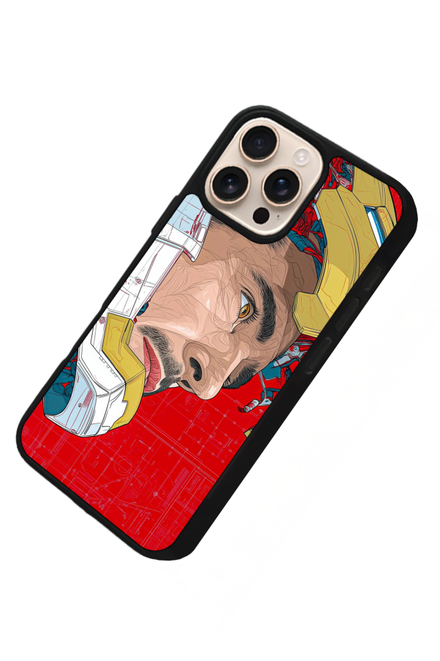 iPhone 16 Pro Uyumlu Iron Man ( Demir Adam ) Tasarımlı Glossy Premium Kılıf