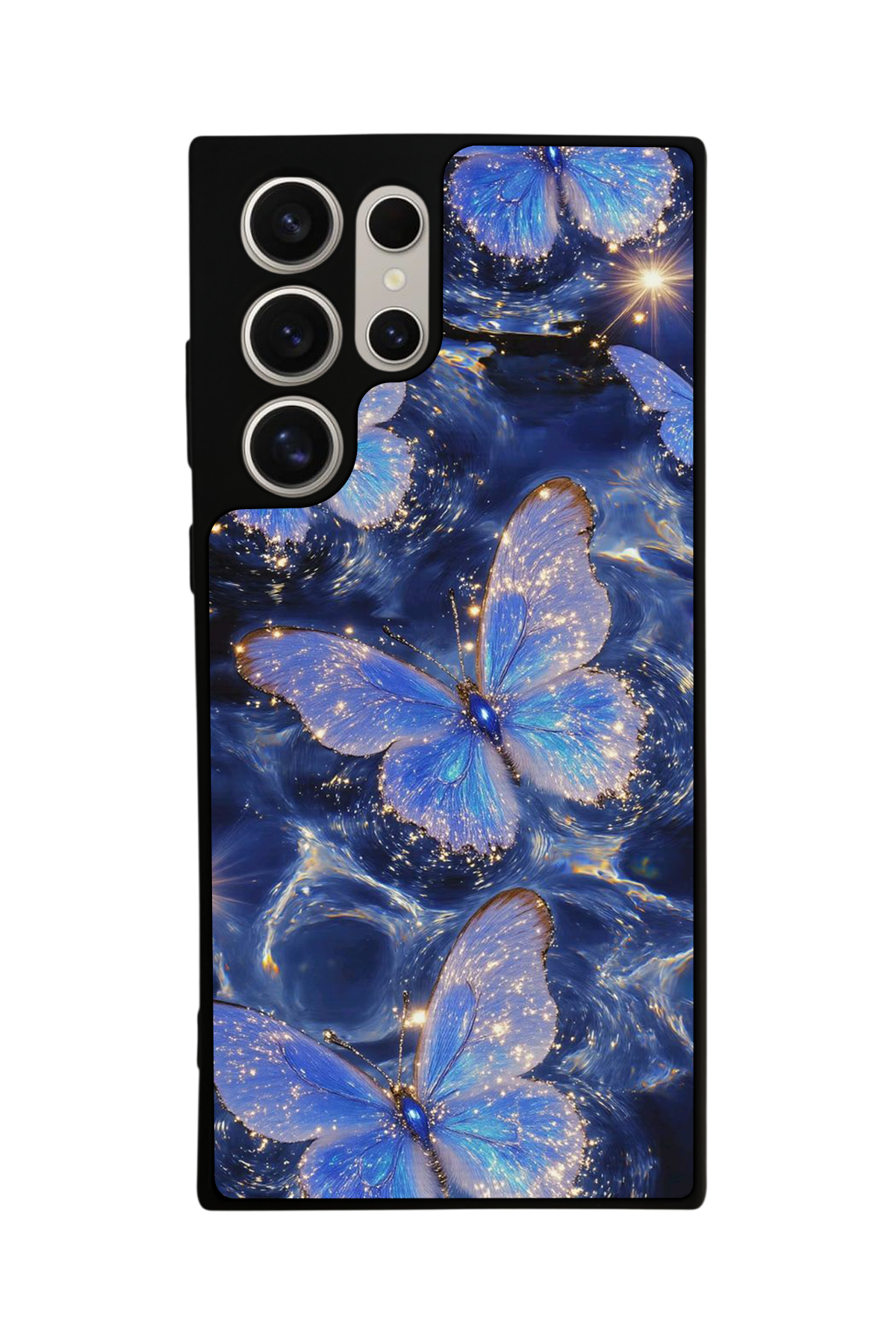 Samsung Galaxy S22 Ultra Uyumlu Kelebek Tasarımlı Glossy Premium Kılıf