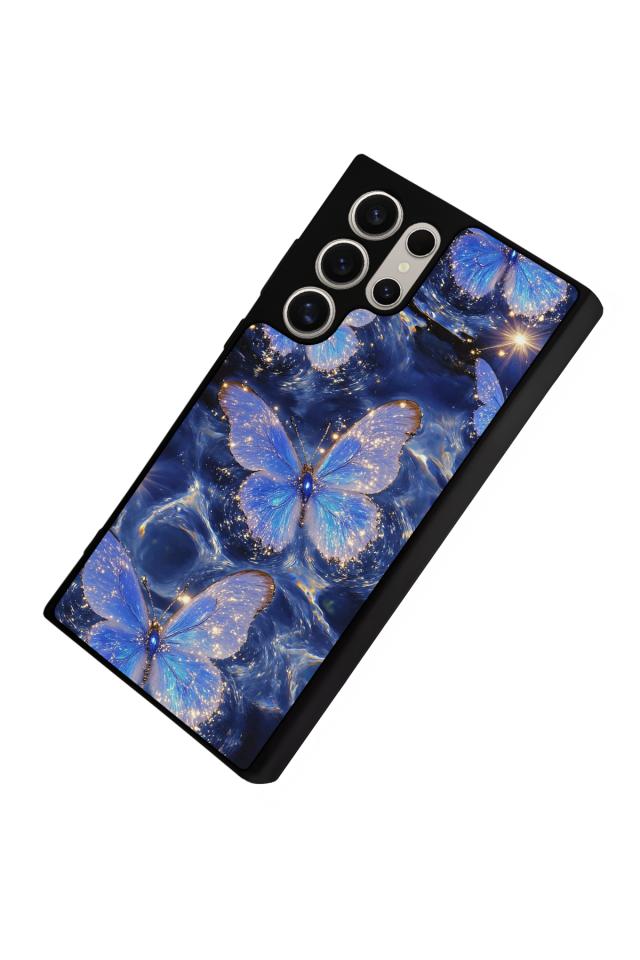 Samsung Galaxy S22 Ultra Uyumlu Kelebek Tasarımlı Glossy Premium Kılıf