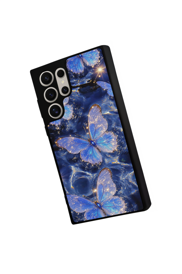 Samsung Galaxy S22 Ultra Uyumlu Kelebek Tasarımlı Glossy Premium Kılıf