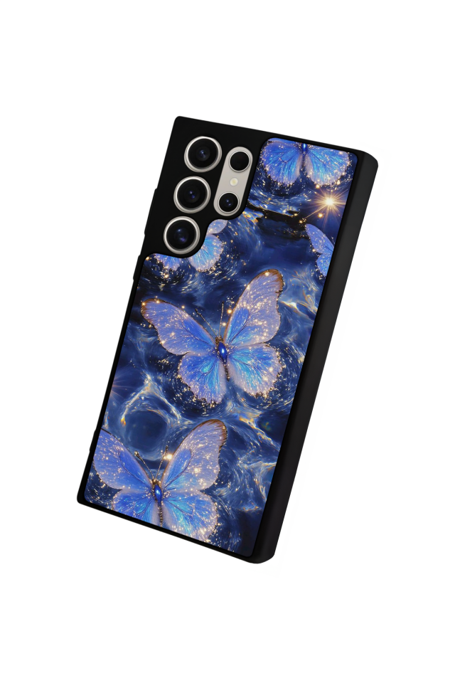 Samsung Galaxy S22 Ultra Uyumlu Kelebek Tasarımlı Glossy Premium Kılıf