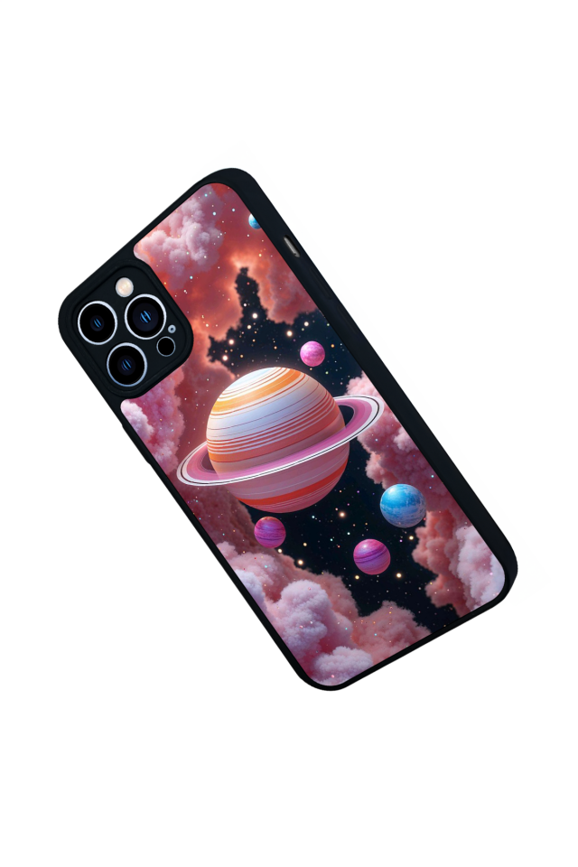 iPhone 12 Pro Max Uyumlu Uzay Tasarımlı Glossy Premium Kılıf