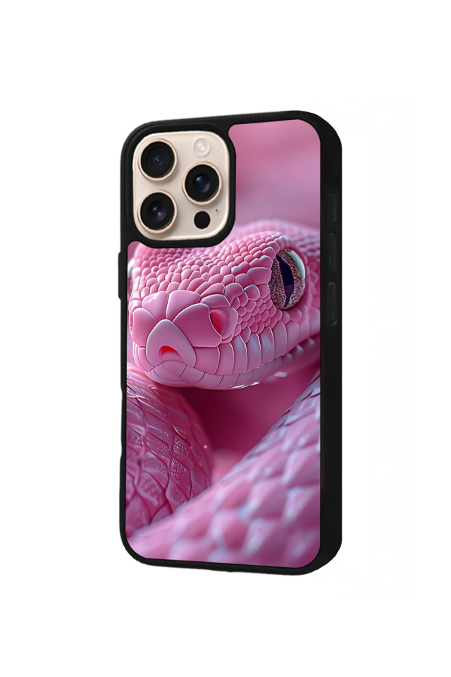 iPhone 16 Pro Uyumlu Yılan Tasarımlı Glossy Premium Kılıf