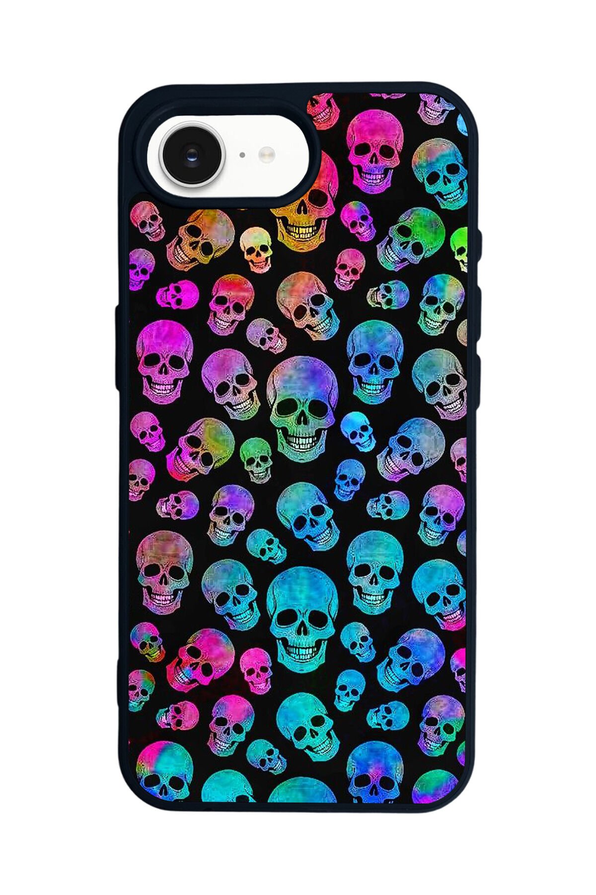 iPhone 16E Uyumlu KuruKafa Tasarımlı Glossy Premium Kılıf