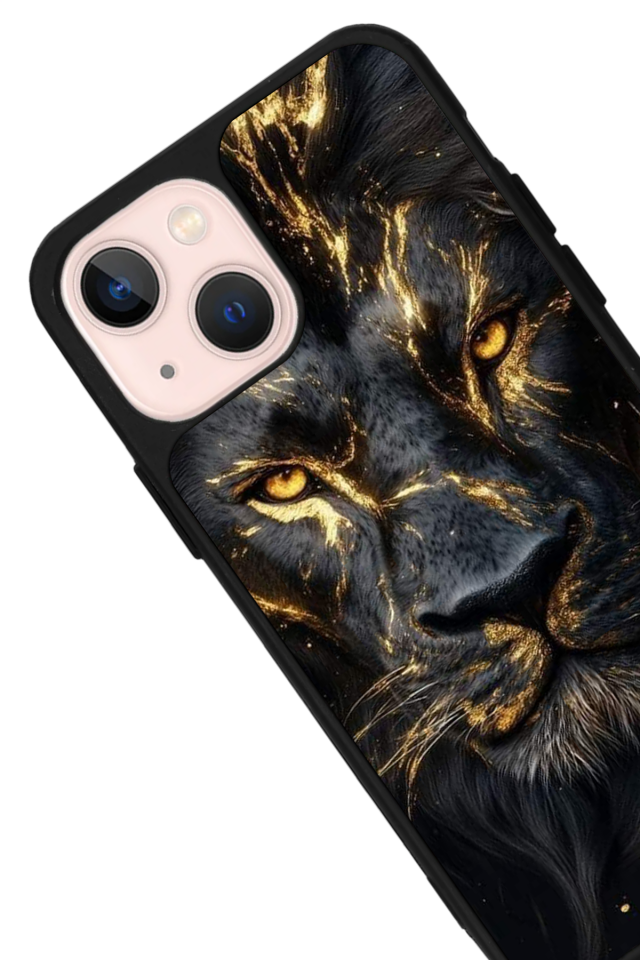 iPhone 13 Mini Uyumlu Aslan Tasarımlı Glossy Premium Kılıf