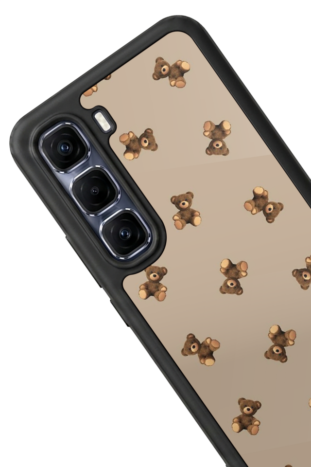 Infinix Hot 60 Pro Plus Uyumlu Ayı Tasarımlı Glossy Premium Kılıf