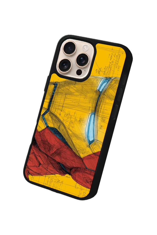 iPhone 14 Pro Max Uyumlu  Iron Man ( Demir Adam ) Tasarımlı Glossy Premium Kılıf