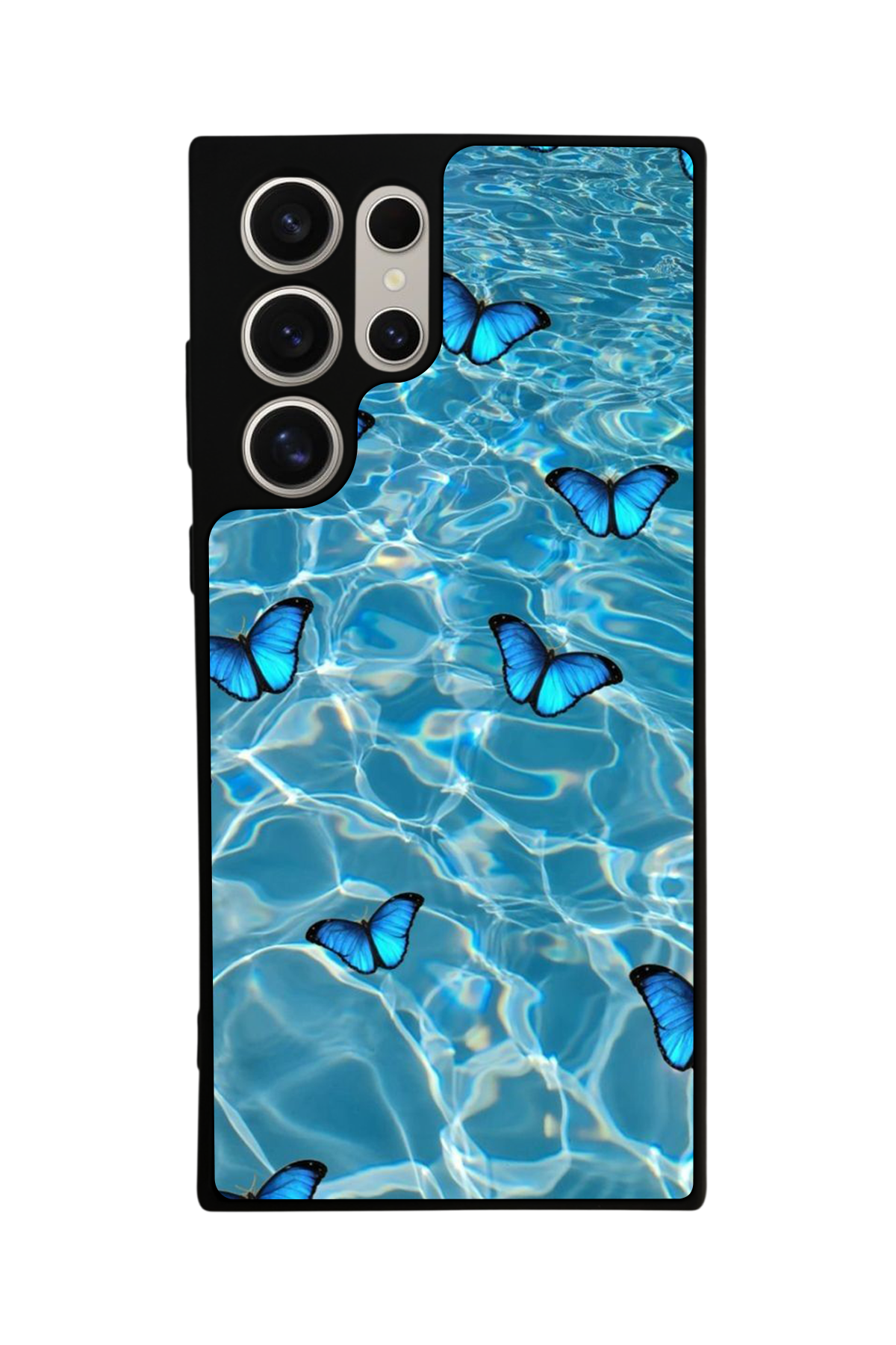 Samsung Galaxy S22 Ultra Uyumlu Kelebek Tasarımlı Glossy Premium Kılıf