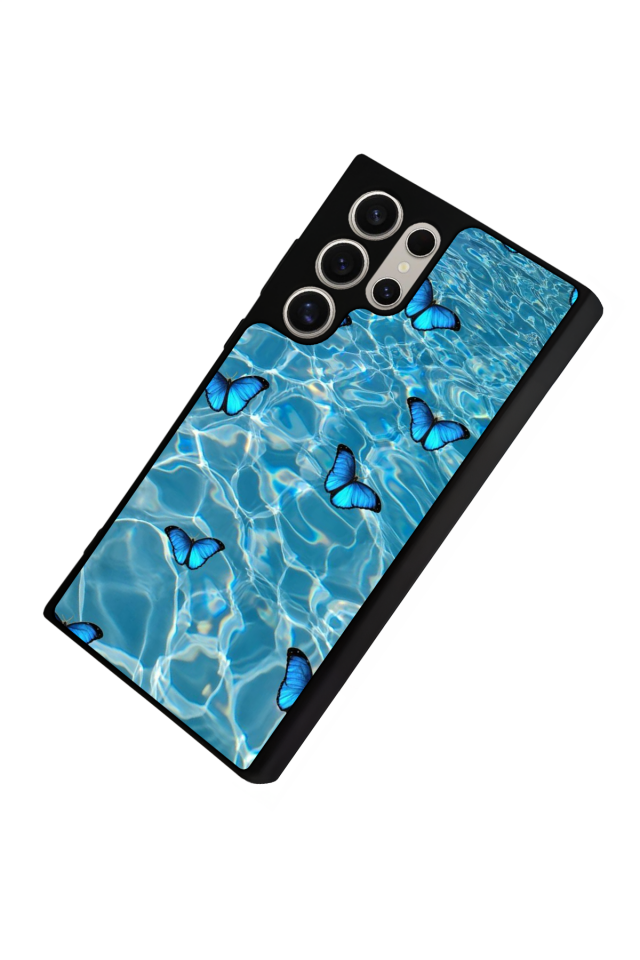 Samsung Galaxy S22 Ultra Uyumlu Kelebek Tasarımlı Glossy Premium Kılıf