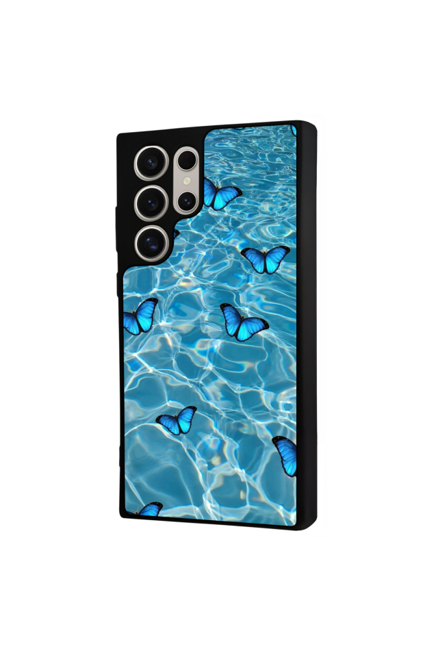 Samsung Galaxy S22 Ultra Uyumlu Kelebek Tasarımlı Glossy Premium Kılıf