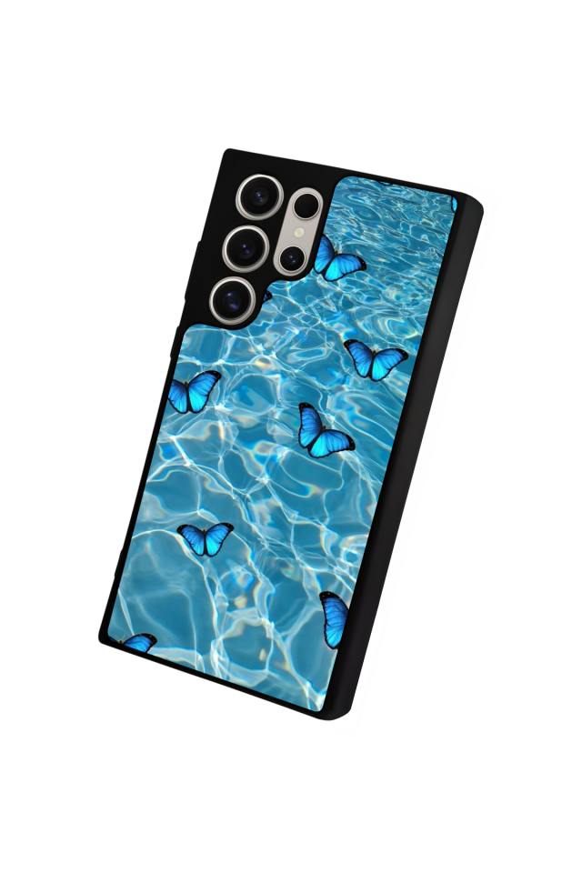 Samsung Galaxy S22 Ultra Uyumlu Kelebek Tasarımlı Glossy Premium Kılıf