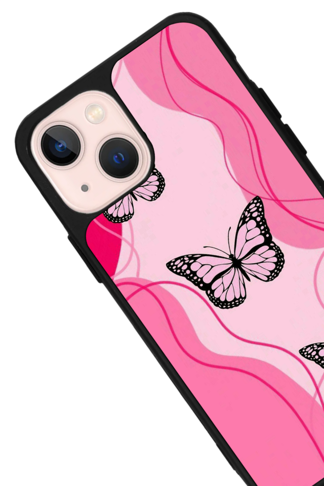 iPhone 14 Plus Uyumlu Kelebek Tasarımlı Glossy Premium Kılıf