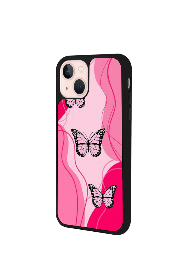 iPhone 14 Plus Uyumlu Kelebek Tasarımlı Glossy Premium Kılıf