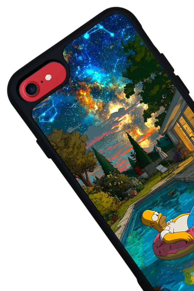 iPhone SE Uyumlu The Simpsons Tasarımlı Glossy Premium Kılıf