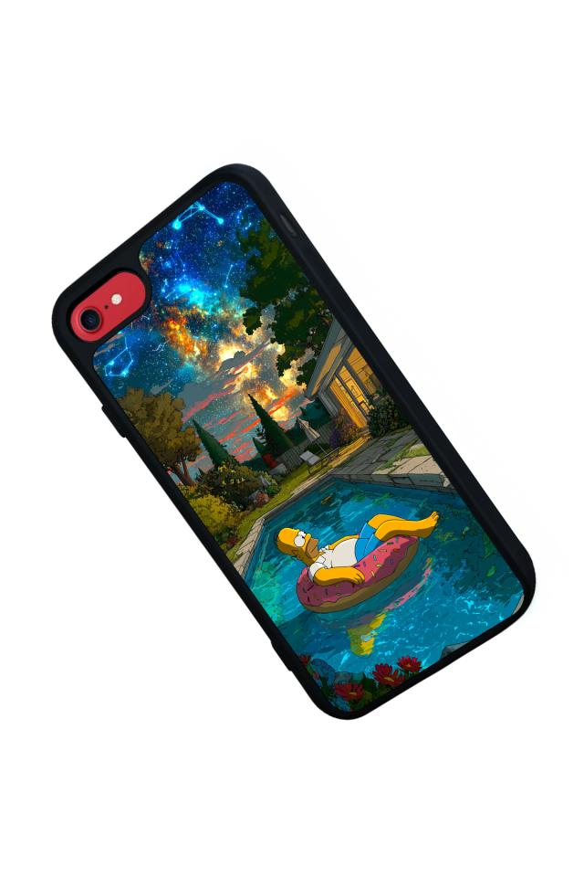 iPhone SE Uyumlu The Simpsons Tasarımlı Glossy Premium Kılıf