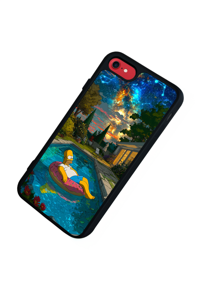 iPhone SE Uyumlu The Simpsons Tasarımlı Glossy Premium Kılıf