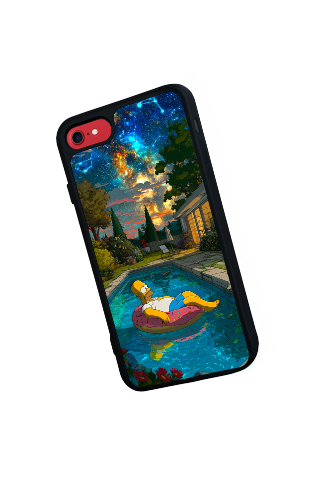 iPhone SE Uyumlu The Simpsons Tasarımlı Glossy Premium Kılıf