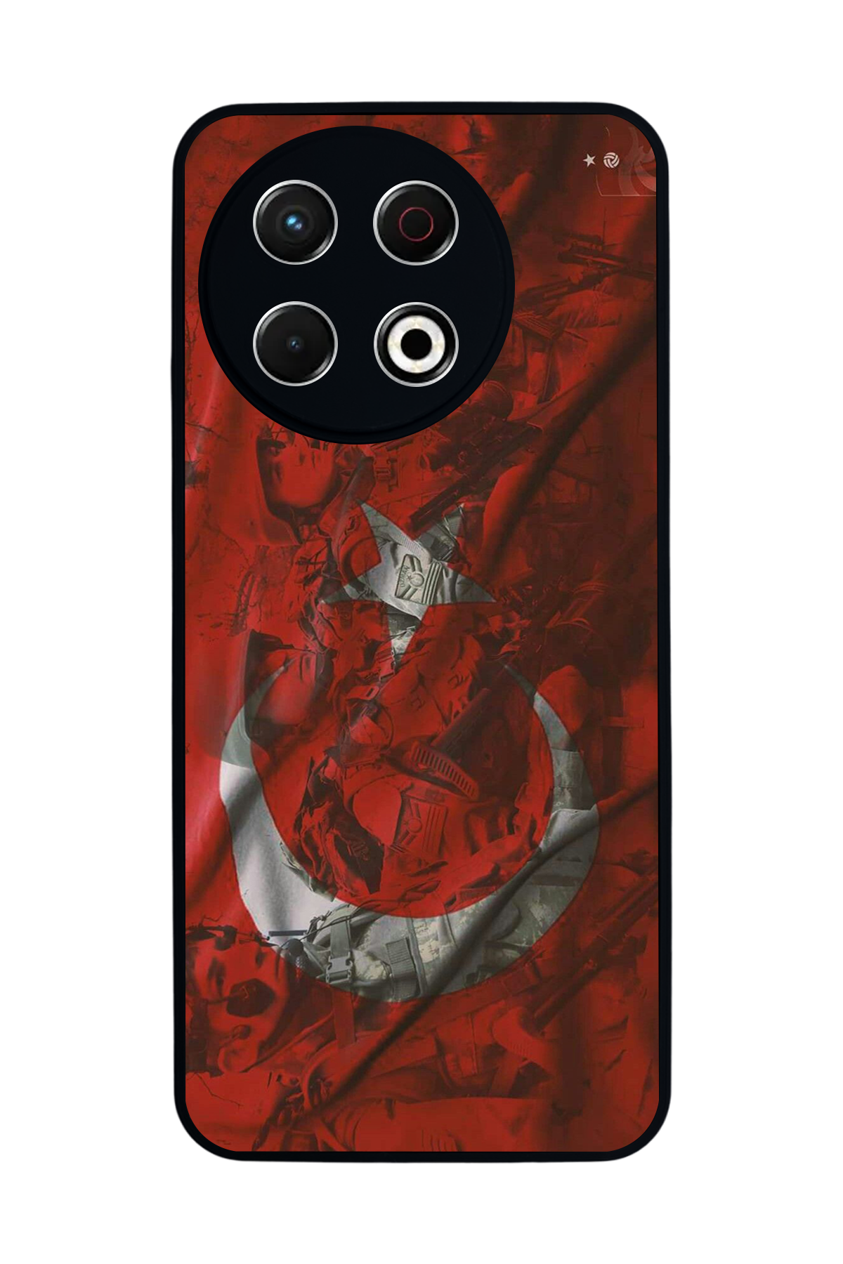 Tecno Spark 30 Pro Uyumlu Türk Bayragi Tasarımlı Glossy Premium Kılıf