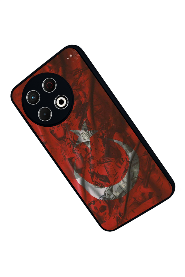 Tecno Spark 30 Pro Uyumlu Türk Bayragi Tasarımlı Glossy Premium Kılıf